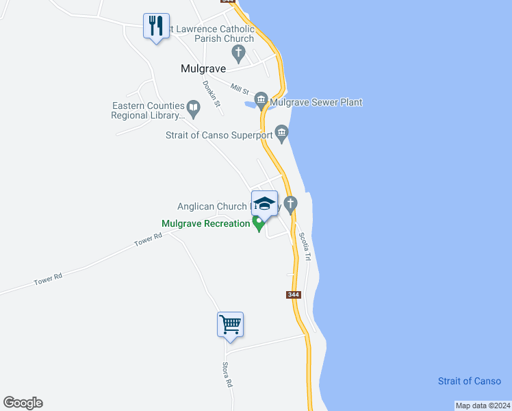 map of restaurants, bars, coffee shops, grocery stores, and more near 445 Murray Street in Mulgrave