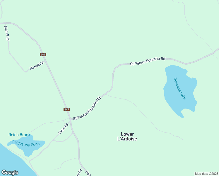 map of restaurants, bars, coffee shops, grocery stores, and more near 115 Saint Peters Fourchu Road in D'Escousse