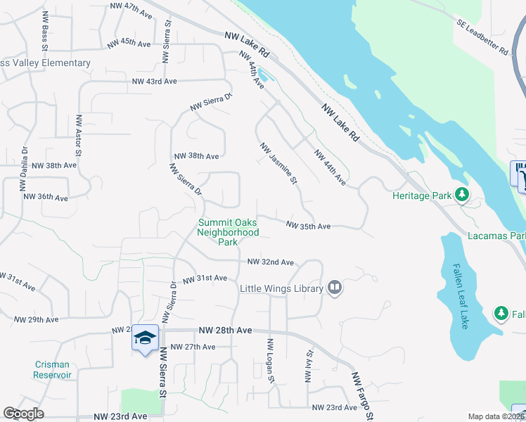 map of restaurants, bars, coffee shops, grocery stores, and more near 1317 Northwest 36th Avenue in Camas