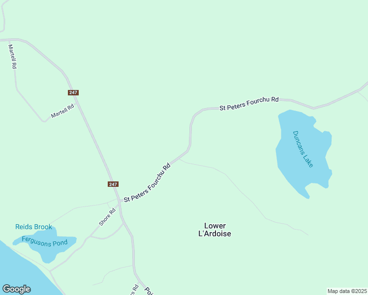 map of restaurants, bars, coffee shops, grocery stores, and more near 115 Saint Peters Fourchu Road in D'Escousse