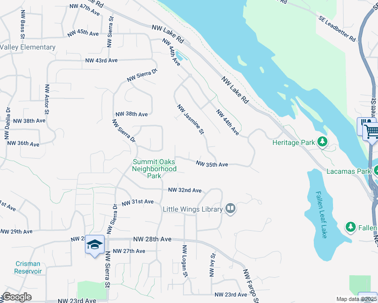 map of restaurants, bars, coffee shops, grocery stores, and more near 3513 Logan Court in Camas