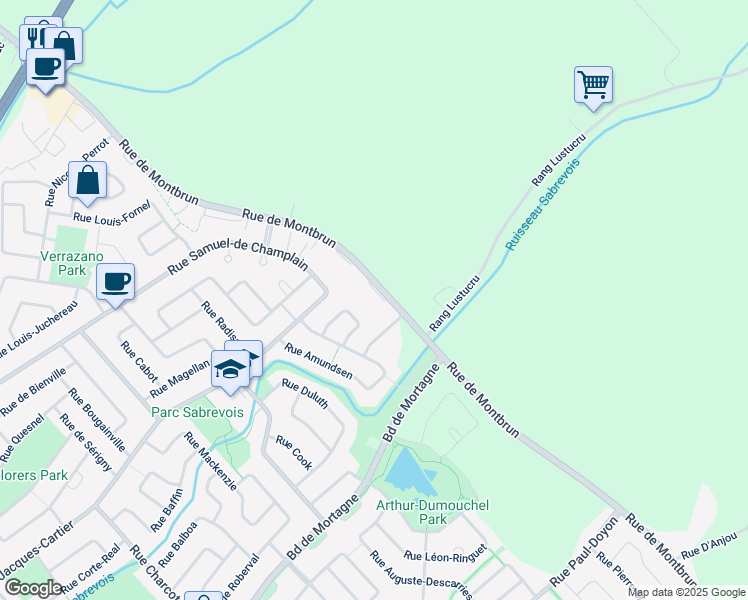 map of restaurants, bars, coffee shops, grocery stores, and more near 898 Place Guillaume Couture in Boucherville