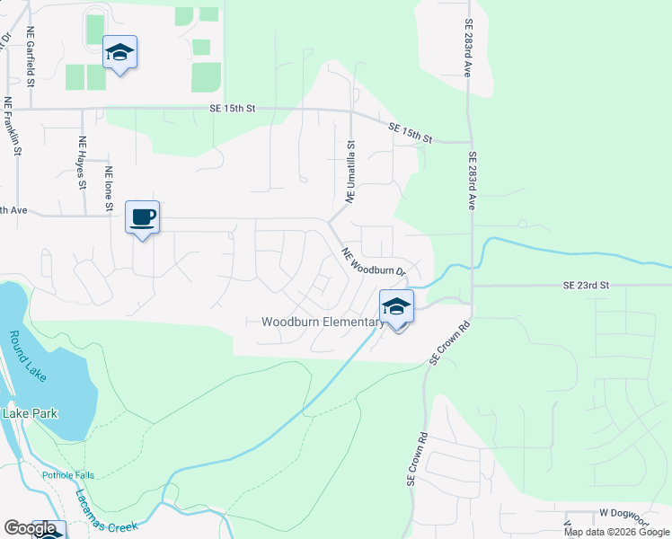 map of restaurants, bars, coffee shops, grocery stores, and more near 3707 Northeast Sitka Drive in Camas