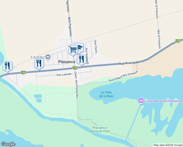 map of restaurants, bars, coffee shops, grocery stores, and more near 288-290 Rue Lalande in Plaisance