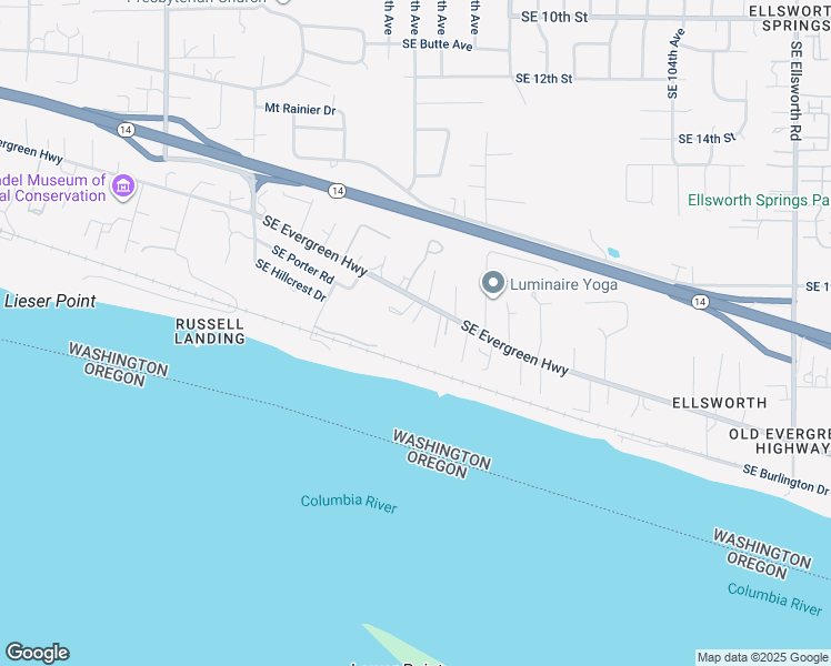 map of restaurants, bars, coffee shops, grocery stores, and more near 9411 Southeast Evergreen Highway in Vancouver