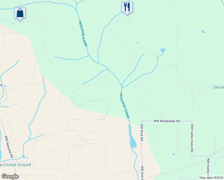 map of restaurants, bars, coffee shops, grocery stores, and more near 21950 Northwest Meier Road in Hillsboro
