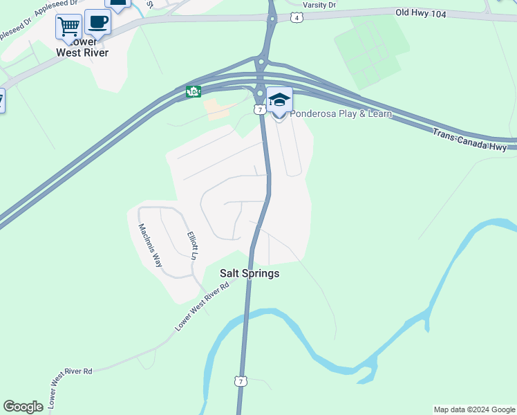 map of restaurants, bars, coffee shops, grocery stores, and more near 1 South Hill Drive in Antigonish