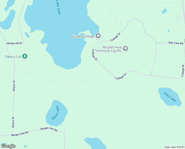map of restaurants, bars, coffee shops, grocery stores, and more near 2961 Cranes Road in Rhinelander