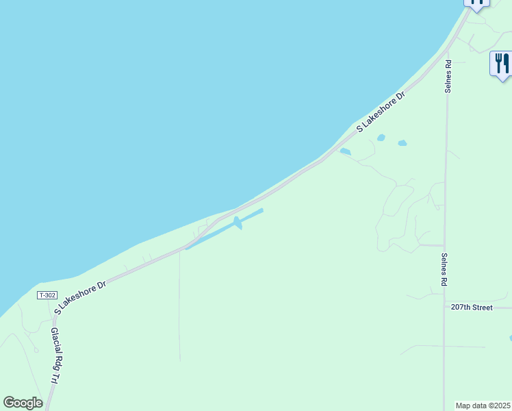 map of restaurants, bars, coffee shops, grocery stores, and more near 20528 South Lakeshore Drive in Glenwood
