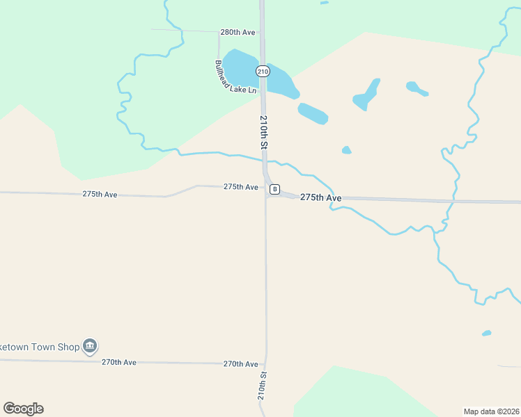 map of restaurants, bars, coffee shops, grocery stores, and more near 2749 210th Street in Luck