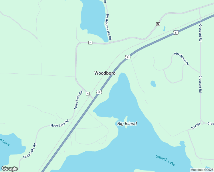 map of restaurants, bars, coffee shops, grocery stores, and more near 7341 U.S. 8 in Rhinelander