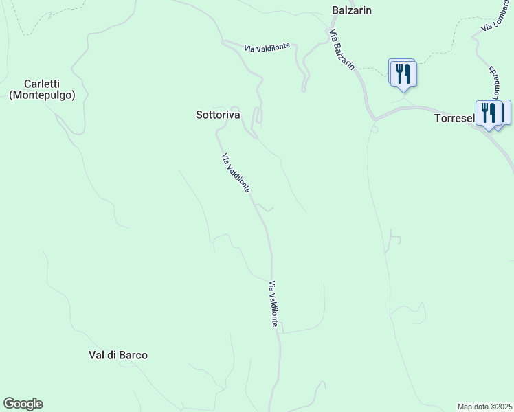 map of restaurants, bars, coffee shops, grocery stores, and more near 34 Via Valdilonte in Provincia di Vicenza