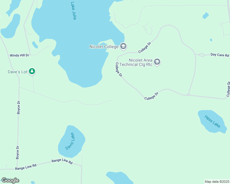 map of restaurants, bars, coffee shops, grocery stores, and more near 2961 Cranes Road in Rhinelander