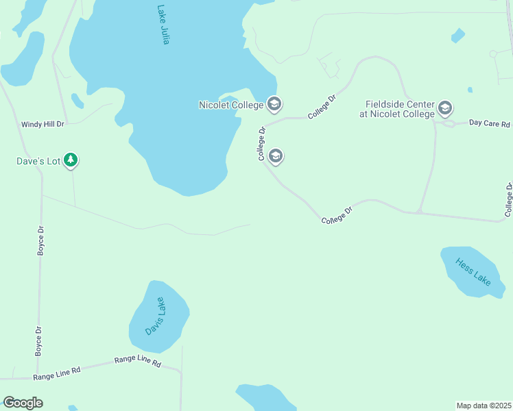 map of restaurants, bars, coffee shops, grocery stores, and more near 2961 Cranes Road in Rhinelander