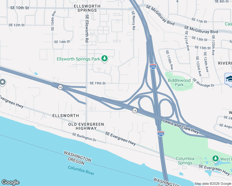 map of restaurants, bars, coffee shops, grocery stores, and more near 1915 Southeast 113th Court in Vancouver