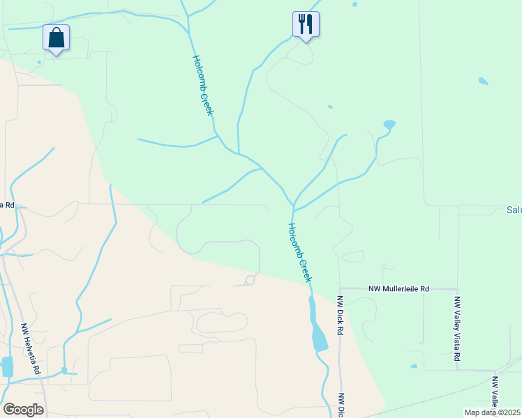 map of restaurants, bars, coffee shops, grocery stores, and more near 21950 Northwest Meier Road in Hillsboro