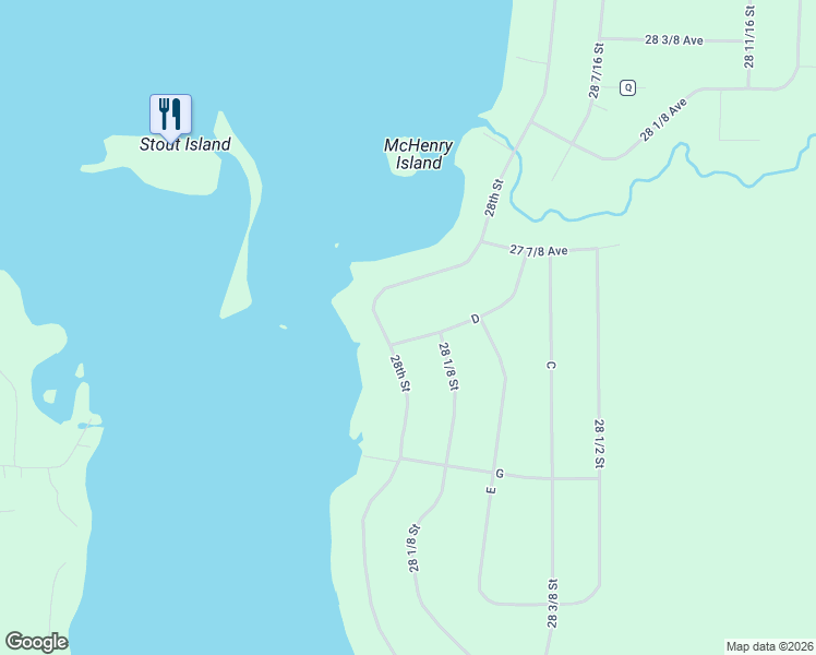 map of restaurants, bars, coffee shops, grocery stores, and more near 2773 28th Street in Birchwood