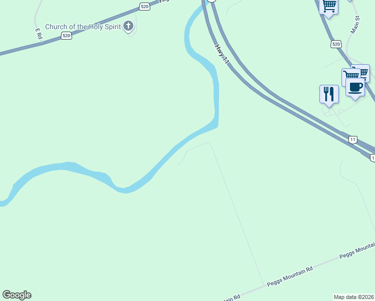 map of restaurants, bars, coffee shops, grocery stores, and more near 249 River Drive in Burk's Falls
