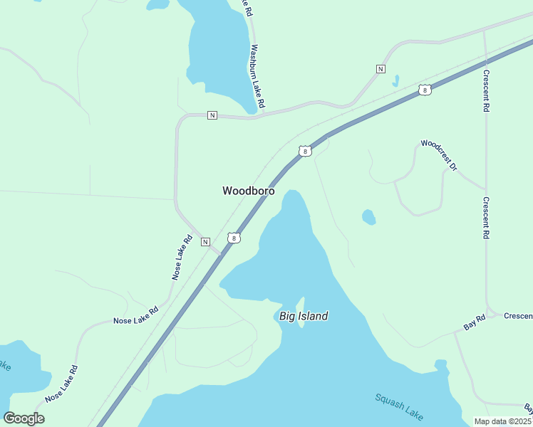 map of restaurants, bars, coffee shops, grocery stores, and more near 7341 U.S. 8 in Rhinelander