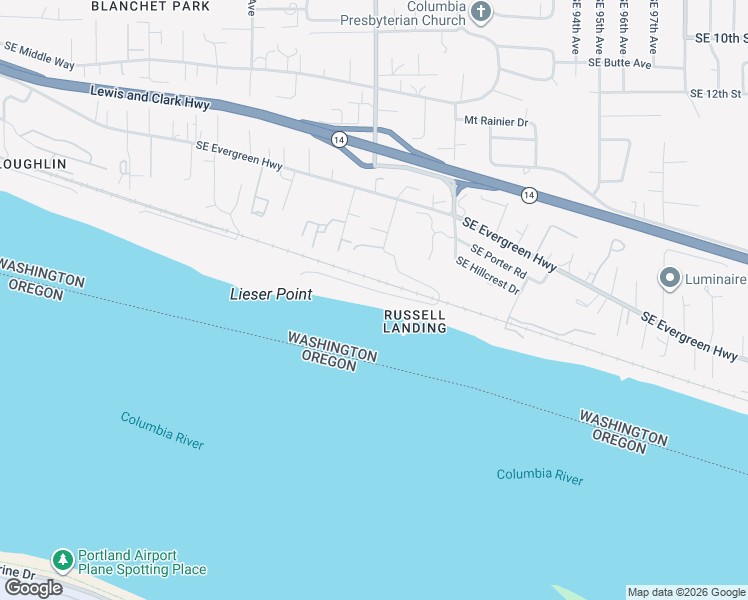 map of restaurants, bars, coffee shops, grocery stores, and more near 8505 Southeast Lieser Point Drive in Vancouver