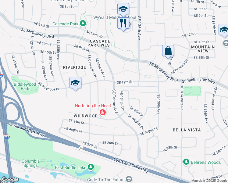 map of restaurants, bars, coffee shops, grocery stores, and more near 2014 Southeast Talton Avenue in Vancouver