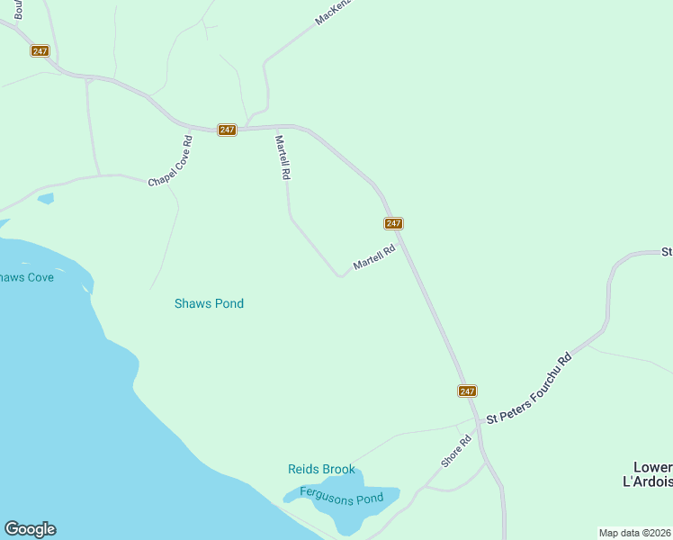 map of restaurants, bars, coffee shops, grocery stores, and more near 143 Martell Road in Lower L'Ardoise