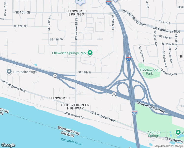 map of restaurants, bars, coffee shops, grocery stores, and more near 11105 Southeast 19th Street in Vancouver