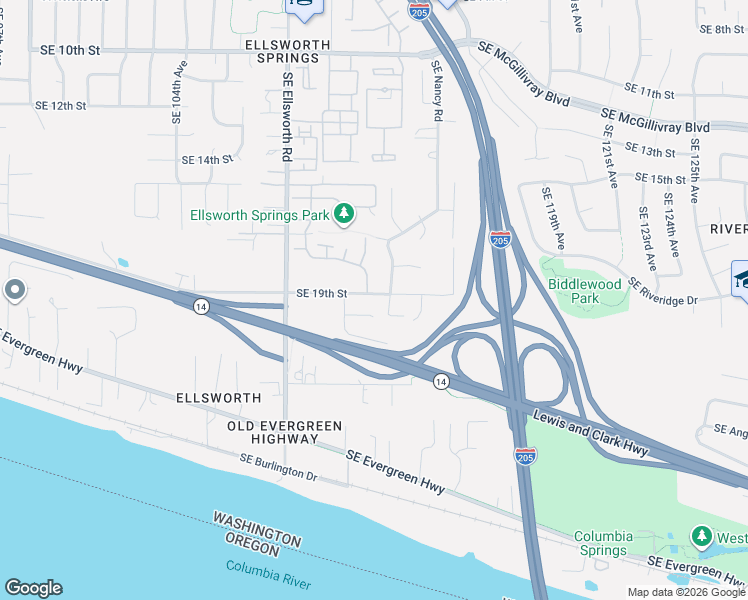 map of restaurants, bars, coffee shops, grocery stores, and more near 11205 Southeast 19th Street in Vancouver