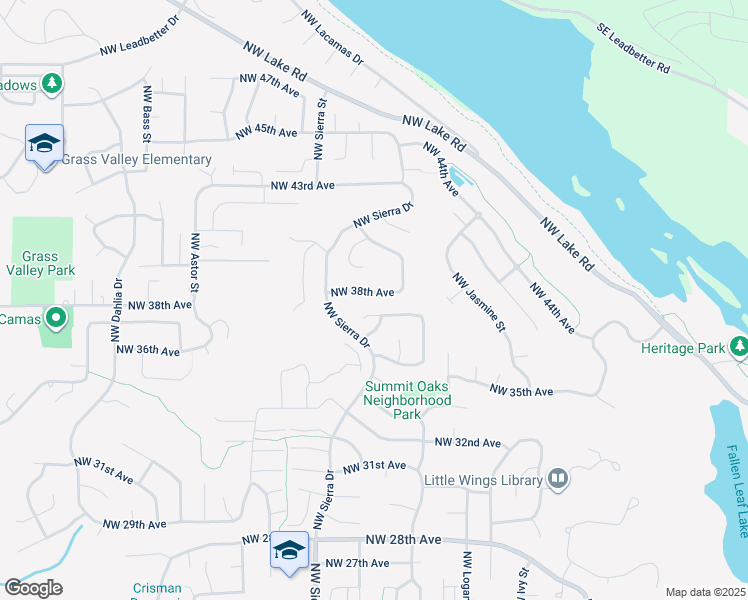 map of restaurants, bars, coffee shops, grocery stores, and more near 1639 Northwest 38th Avenue in Camas