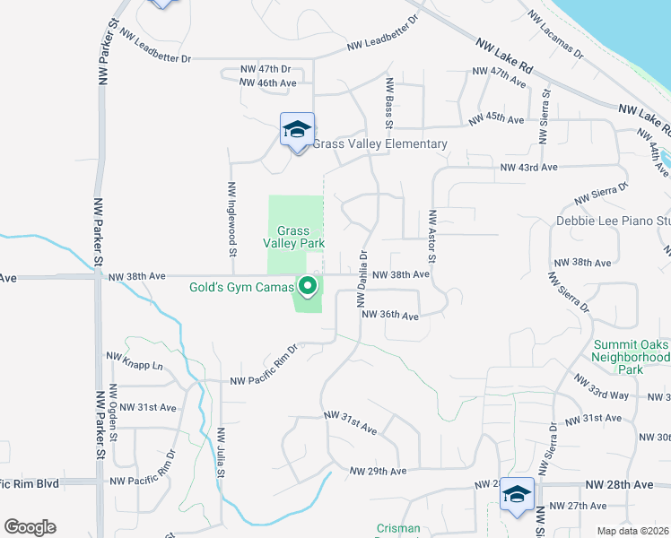 map of restaurants, bars, coffee shops, grocery stores, and more near 3803 Northwest Fletcher Court in Camas
