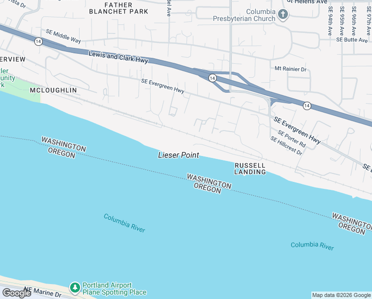map of restaurants, bars, coffee shops, grocery stores, and more near 8112 Southeast Lieser Point Drive in Vancouver