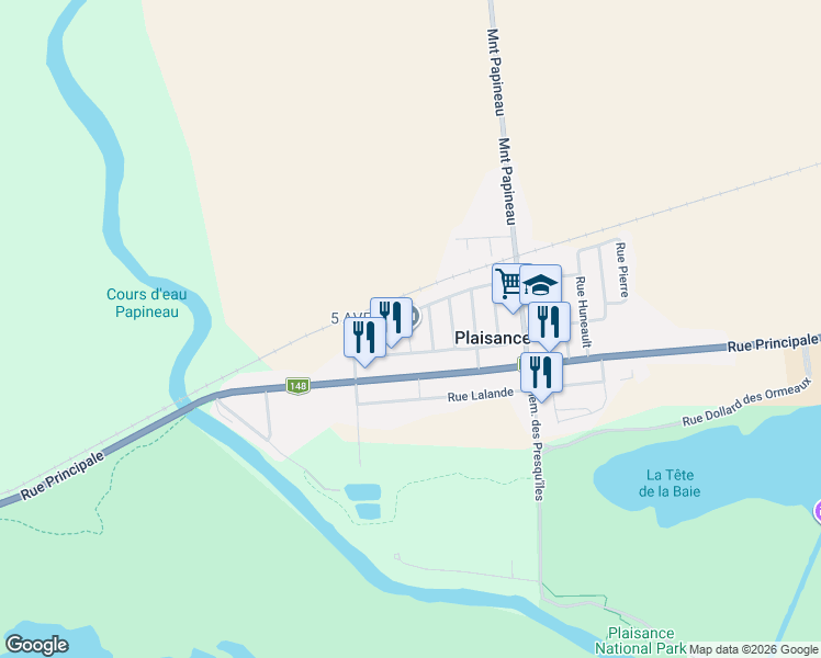 map of restaurants, bars, coffee shops, grocery stores, and more near 74-66 5e Av in Plaisance
