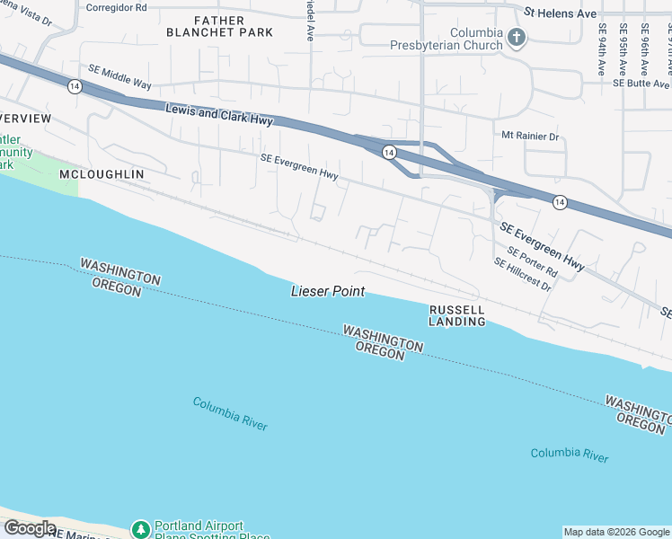 map of restaurants, bars, coffee shops, grocery stores, and more near 8112 Southeast Lieser Point Drive in Vancouver