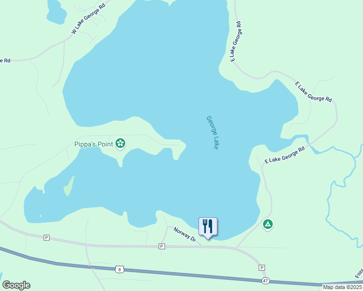 map of restaurants, bars, coffee shops, grocery stores, and more near 4158 Island View Road in Rhinelander