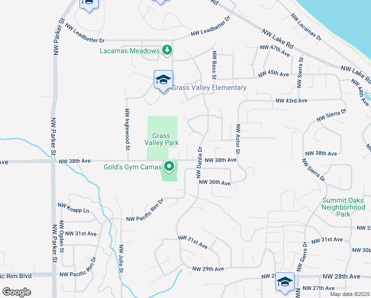 map of restaurants, bars, coffee shops, grocery stores, and more near 3829 Northwest Fletcher Court in Camas