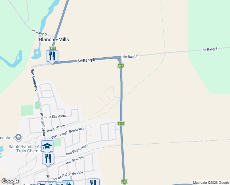 map of restaurants, bars, coffee shops, grocery stores, and more near 99 Rue Des Forestiers in Thurso