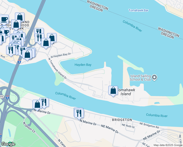map of restaurants, bars, coffee shops, grocery stores, and more near 169 North Lotus Beach Drive in Portland
