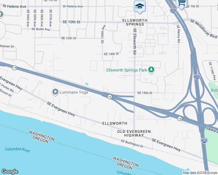 map of restaurants, bars, coffee shops, grocery stores, and more near 10414 Southeast French Road in Vancouver