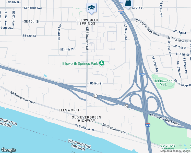 map of restaurants, bars, coffee shops, grocery stores, and more near 1722 Southeast 110th Court in Vancouver