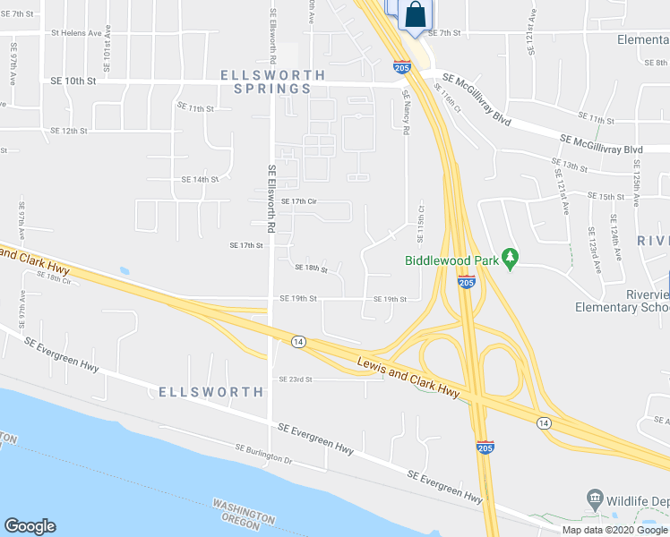map of restaurants, bars, coffee shops, grocery stores, and more near 11107 Southeast 18th Street in Vancouver
