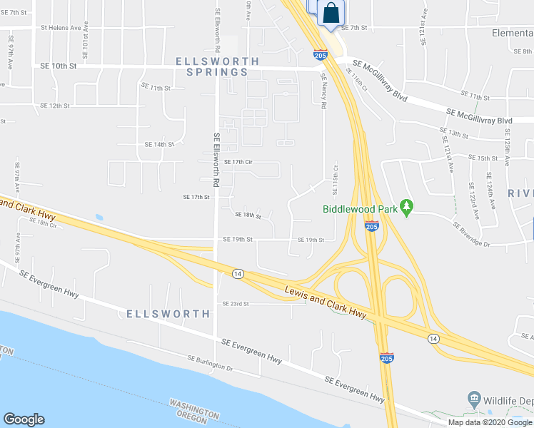 map of restaurants, bars, coffee shops, grocery stores, and more near 11107 Southeast 18th Street in Vancouver