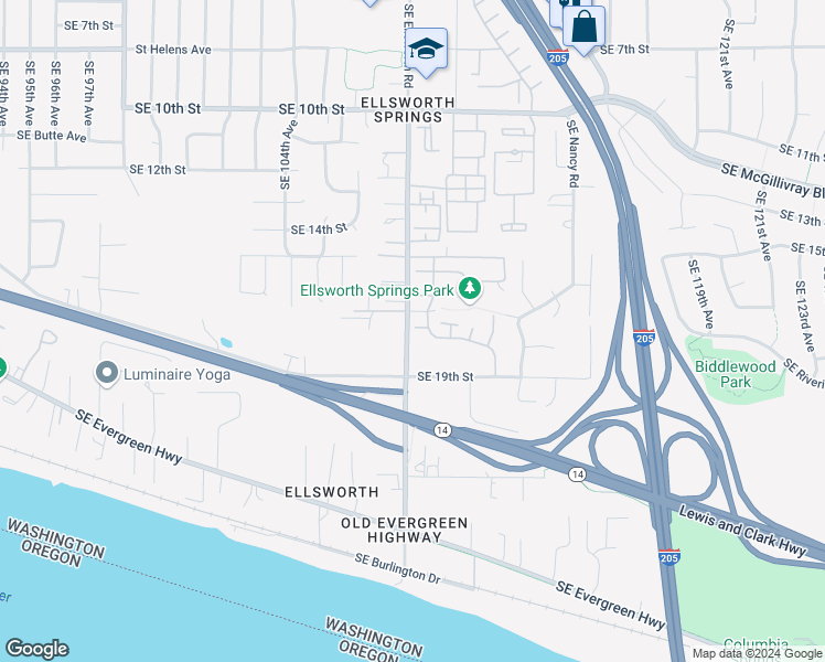 map of restaurants, bars, coffee shops, grocery stores, and more near 10803 Southeast 18th Circle in Vancouver