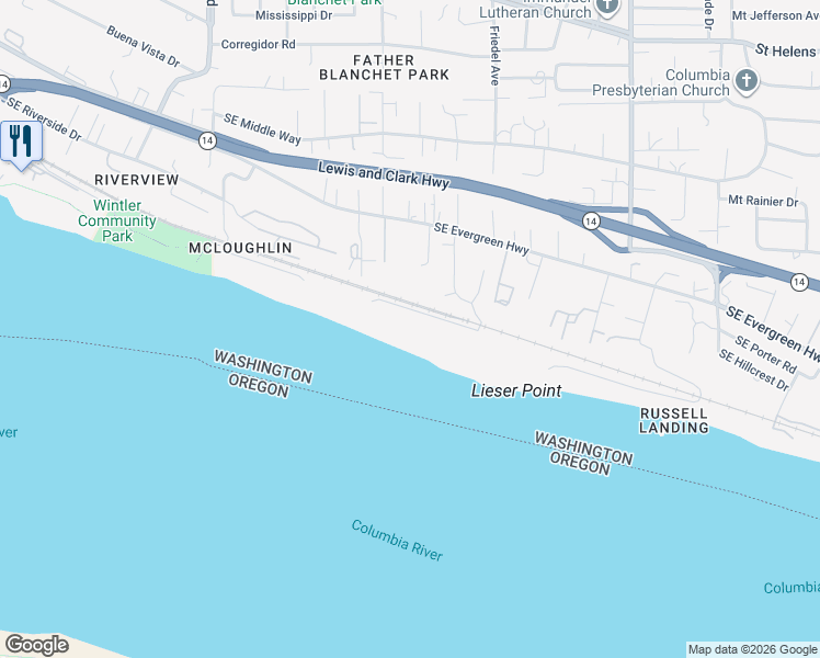 map of restaurants, bars, coffee shops, grocery stores, and more near 7619 Southeast 17th Street in Vancouver