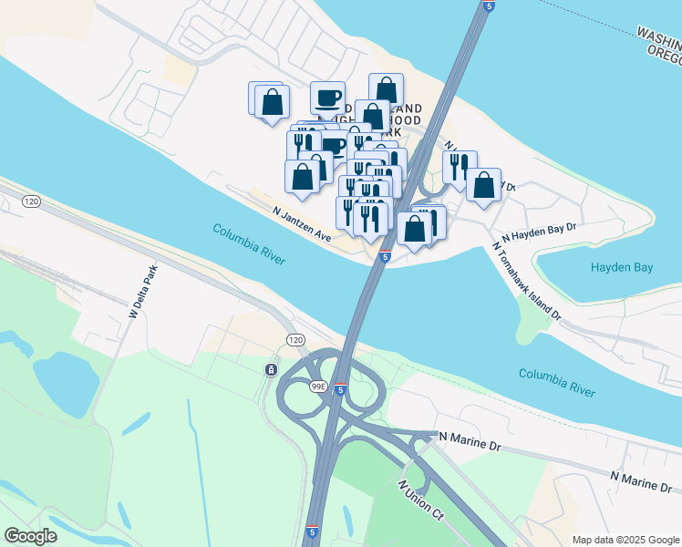 map of restaurants, bars, coffee shops, grocery stores, and more near in Portland