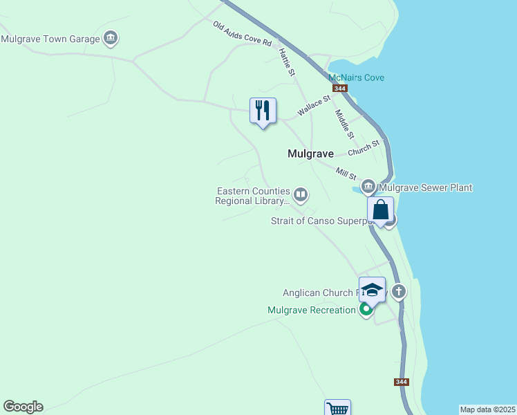 map of restaurants, bars, coffee shops, grocery stores, and more near 16 Earl Ryan Drive in Mulgrave
