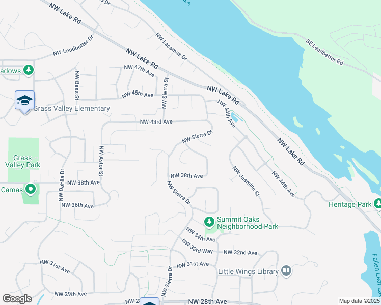 map of restaurants, bars, coffee shops, grocery stores, and more near 1712 Northwest 40th Avenue in Camas