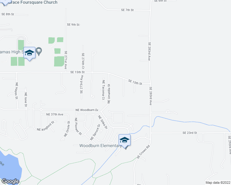map of restaurants, bars, coffee shops, grocery stores, and more near 1708 Southeast 279th Avenue in Camas
