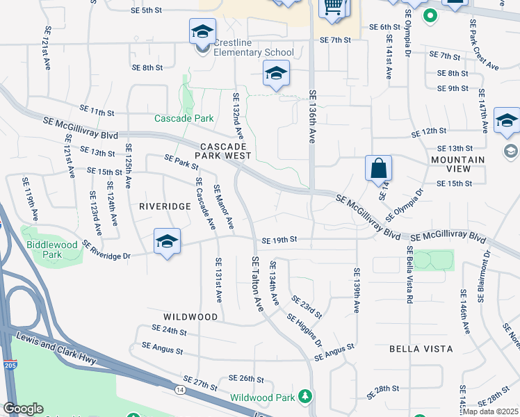 map of restaurants, bars, coffee shops, grocery stores, and more near 1617 Southeast Talton Avenue in Vancouver