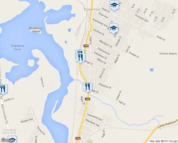 map of restaurants, bars, coffee shops, grocery stores, and more near 29 High Street in Trenton