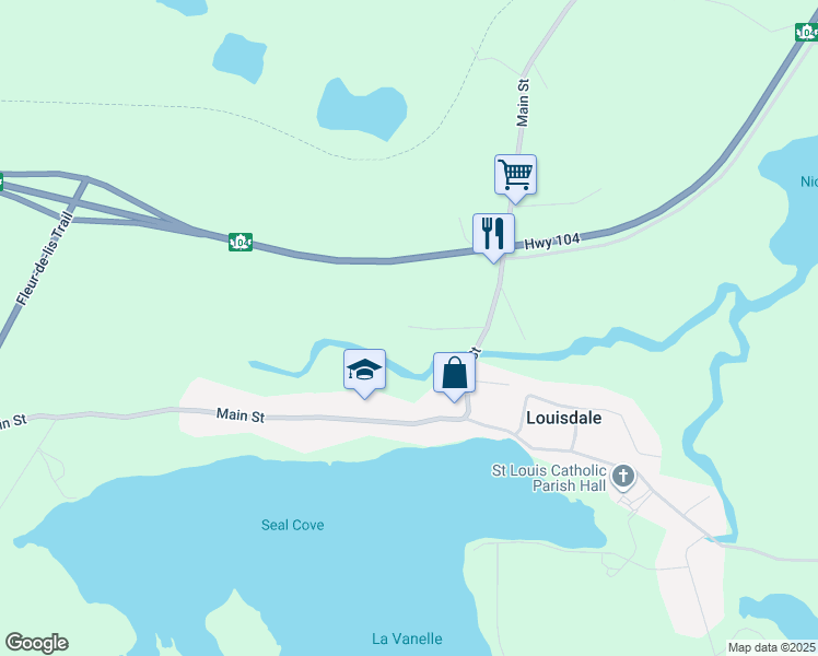 map of restaurants, bars, coffee shops, grocery stores, and more near 42 Sampsons Lane in Louisdale